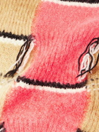 Marni - Distressed Striped Dégradé Intarsia-Knit Sweater - Brown