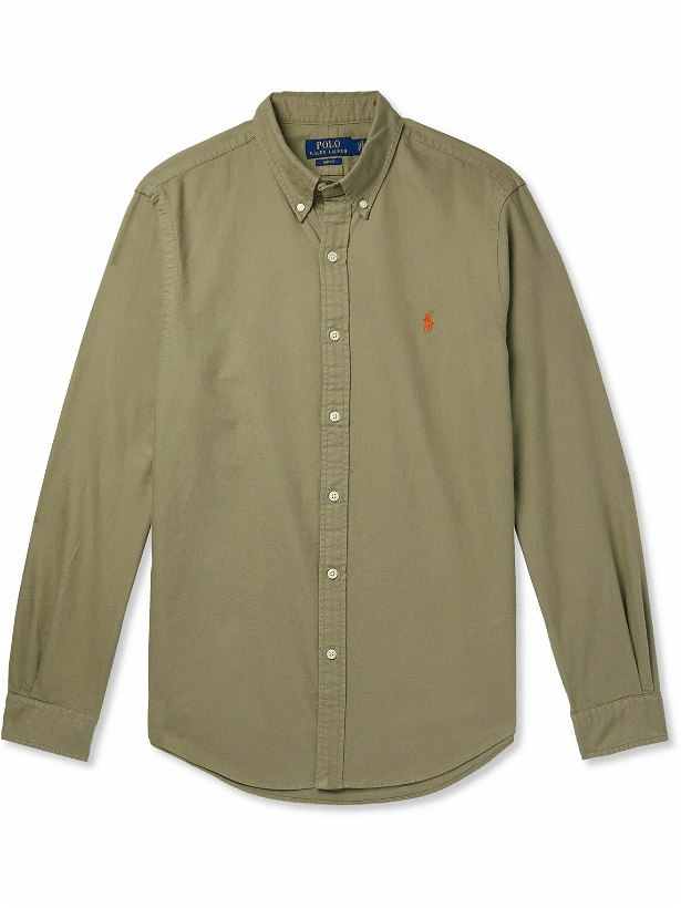Photo: Polo Ralph Lauren - Button-Down Collar Logo-Embroidered Cotton Oxford Shirt - Green