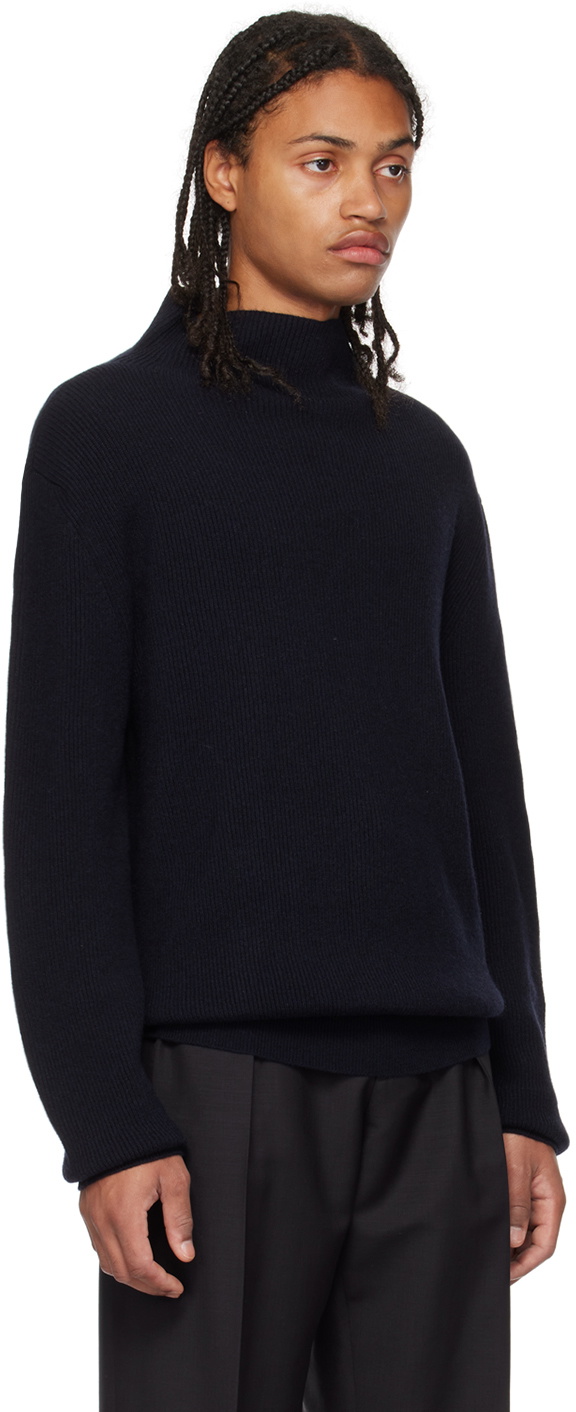 The Row Navy Daniel Turtleneck