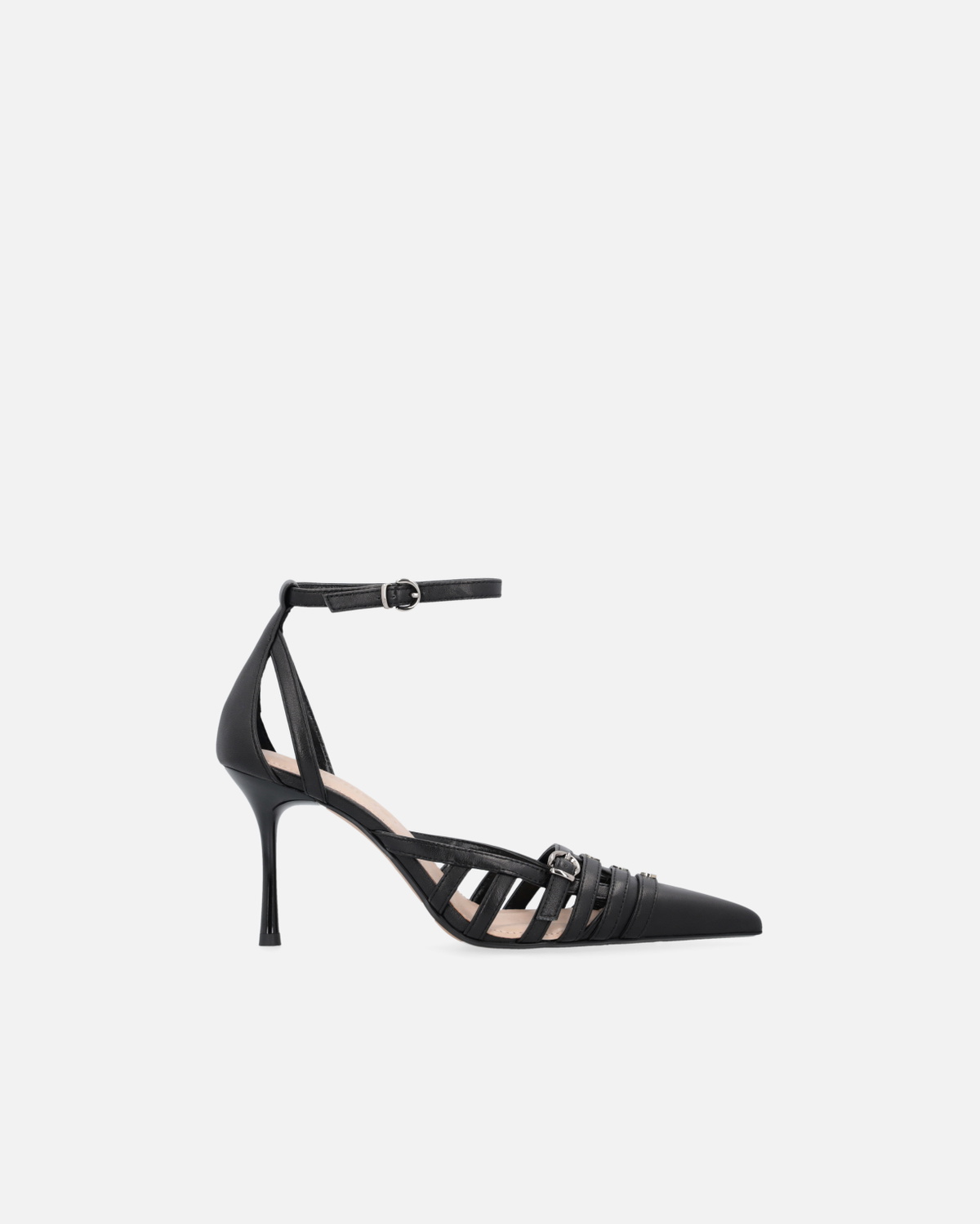Pinko Pointed Toe Pumps With Heel And Strap Limo Black