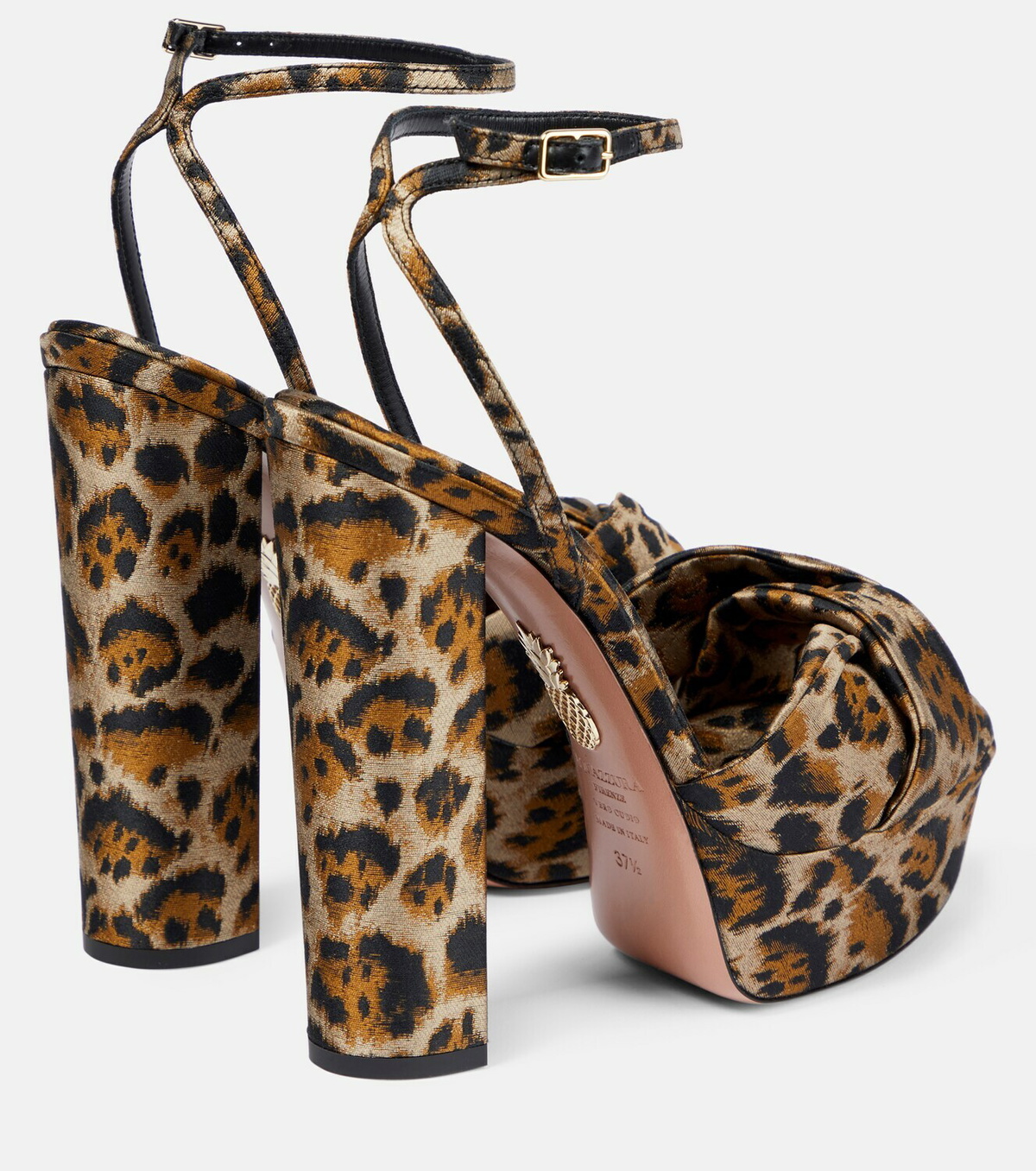 Aquazzura Olie Plateau 140 leopard-print sandals