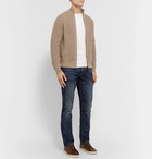 Brioni - Textured Cashmere and Cotton-Blend Zip-Up Cardigan - Brown