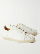 Christian Louboutin - Louis Junior Spikes Cap-Toe Full-Grain Leather Sneakers - White