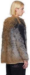 Y/Project Beige & Gray Hairy Gradient Cardigan