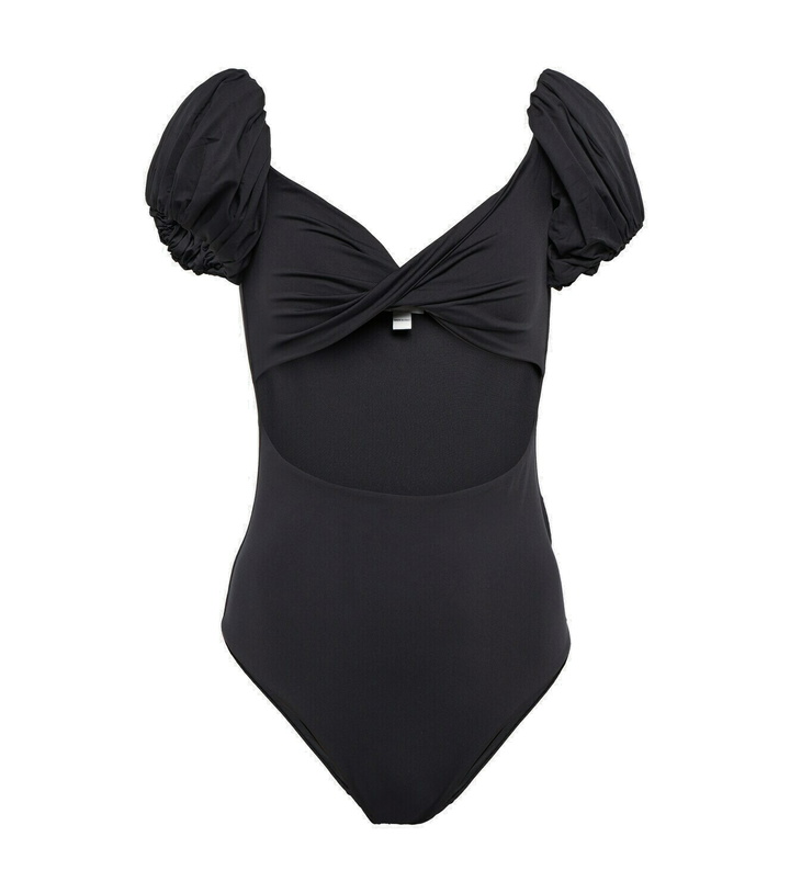 Photo: Giambattista Valli - Puff-sleeve cutout swimsuit
