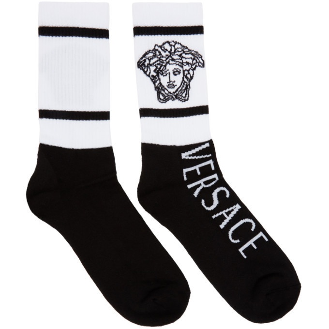 Photo: Versace Black and White Vintage Medusa Socks