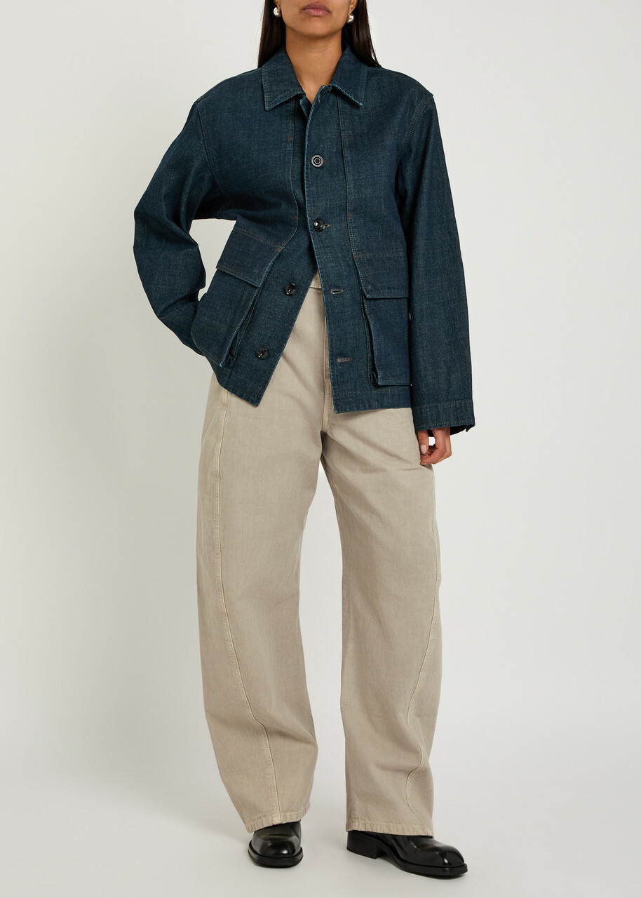 Lemaire Twisted Belted Denim Trousers Natural