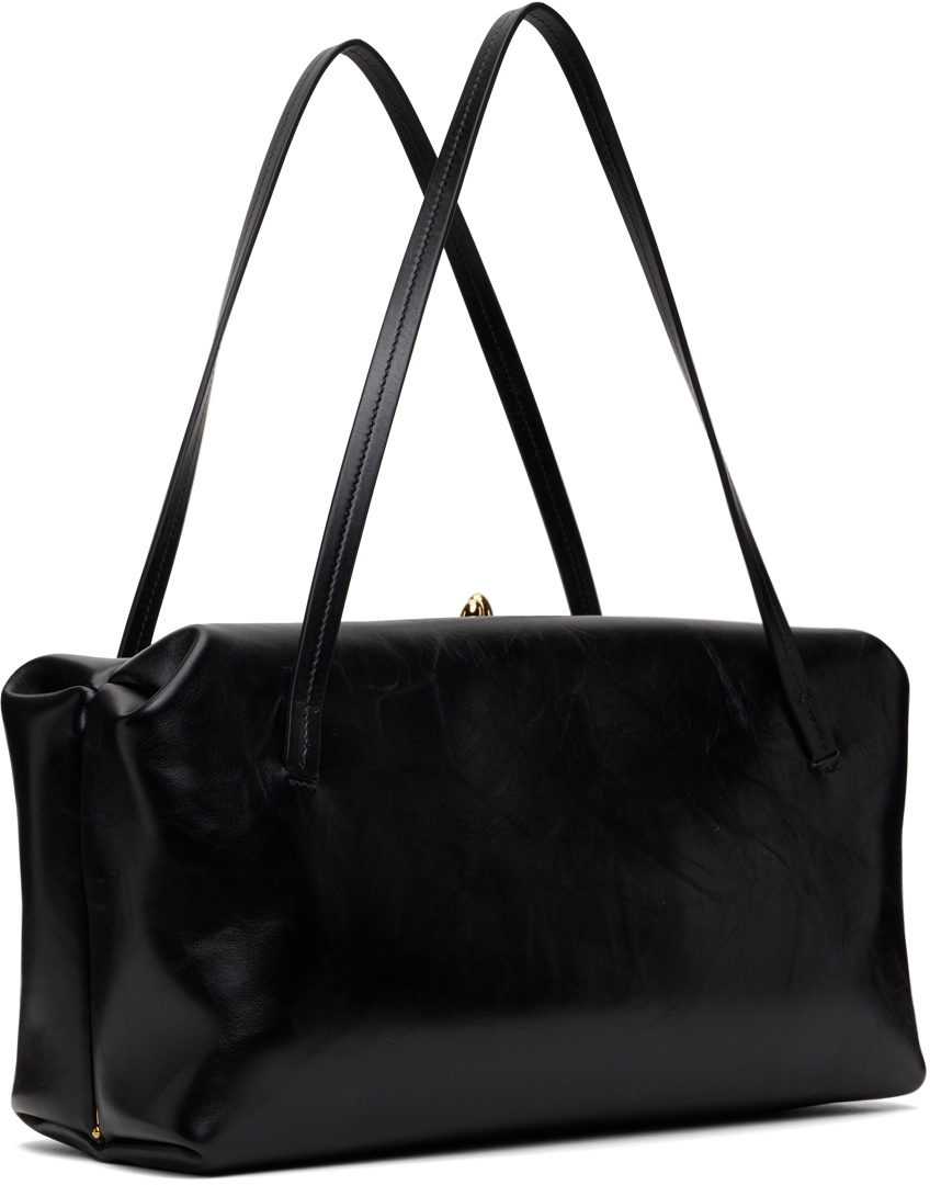 トートバッグ JIL SANDER Black Leather Medium Goji Pillow Shoulder Bag Jil Sander Black Goji Pillow Handle Medium Bag Jil Sander