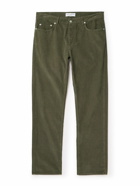 Officine Générale - James Straight-Leg Cotton-Corduroy Trousers - Green