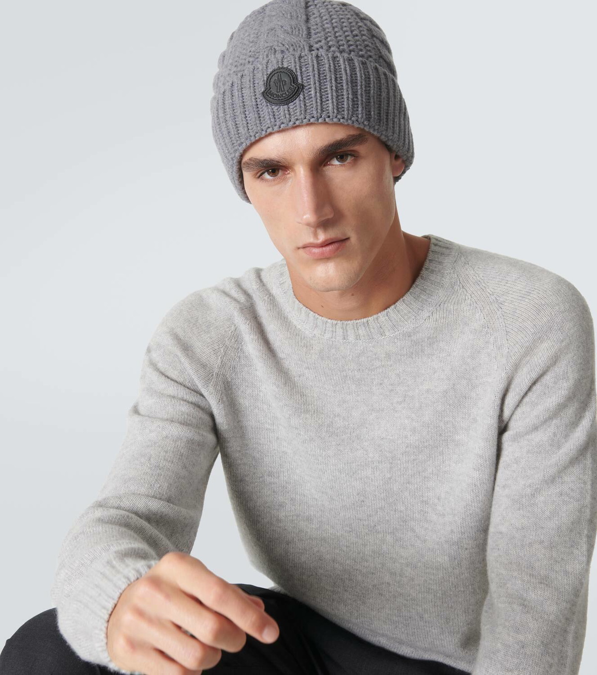 Moncler Cable-knit wool and cashmere beanie Moncler
