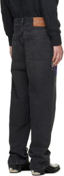 BLUEMARBLE Black Embroidered Patchwork Jeans