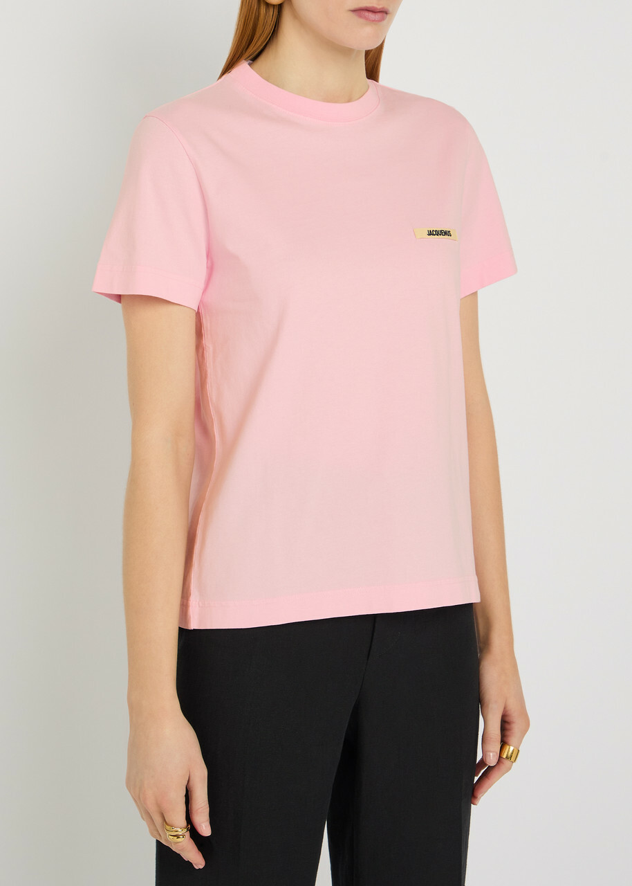 Jacquemus Le T-shirt Gros Grain Logo Cotton T-shirt Pink