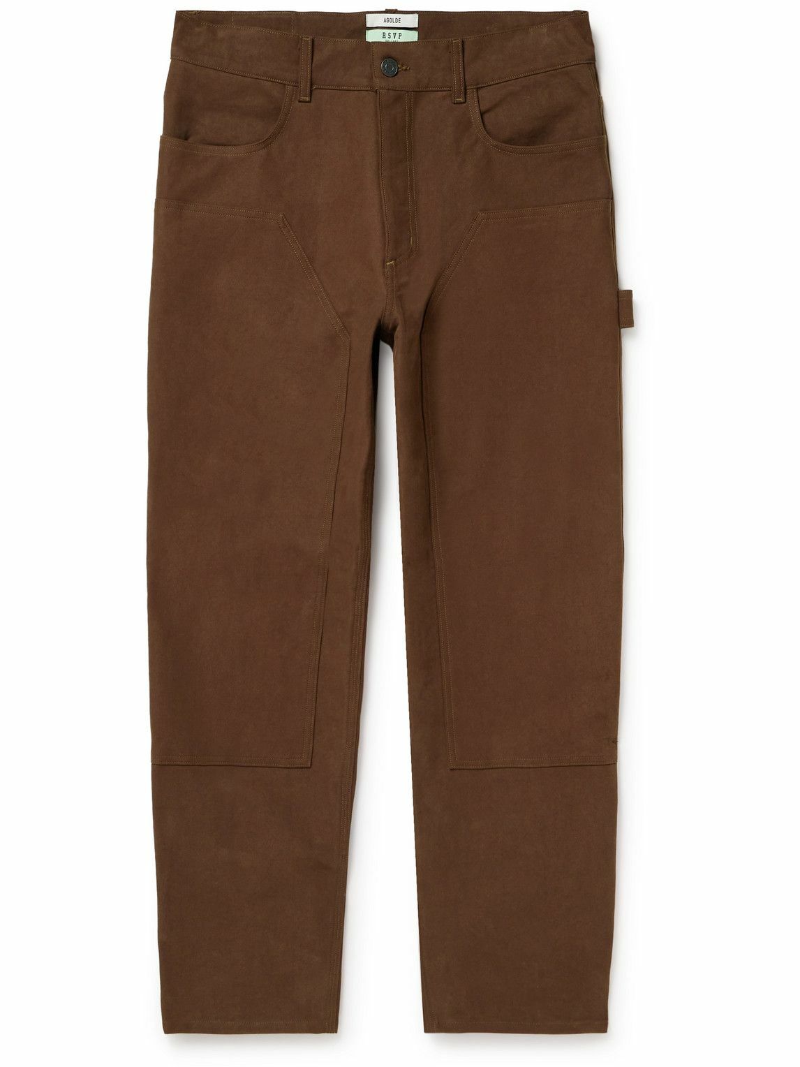 AGOLDE - RSVP GALLERY Ewing Straight-Leg Cotton-Twill Carpenter Trousers - Brown