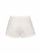 ALESSANDRA RICH - Tweed Lurex Mini Shorts W/ Trim
