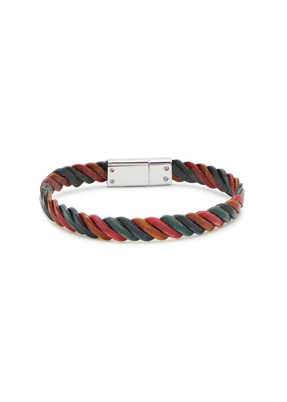 Paul Smith Braided Leather Bracelet - Multicoloured - One Size