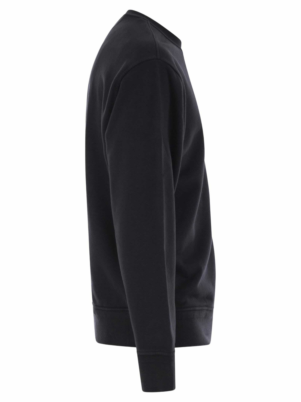 【CP Company】Cotton Fleece Sweatshirt Black C.P. Company Reverse Brushed & Emerized Diag. Fleece