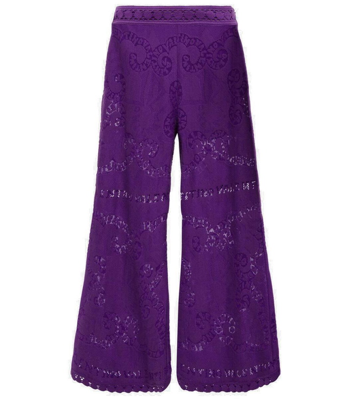 Photo: Valentino Embroidered wide-leg cotton-blend pants