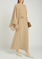 Joseph Joya Draped Satin-twill Maxi Dress Beige