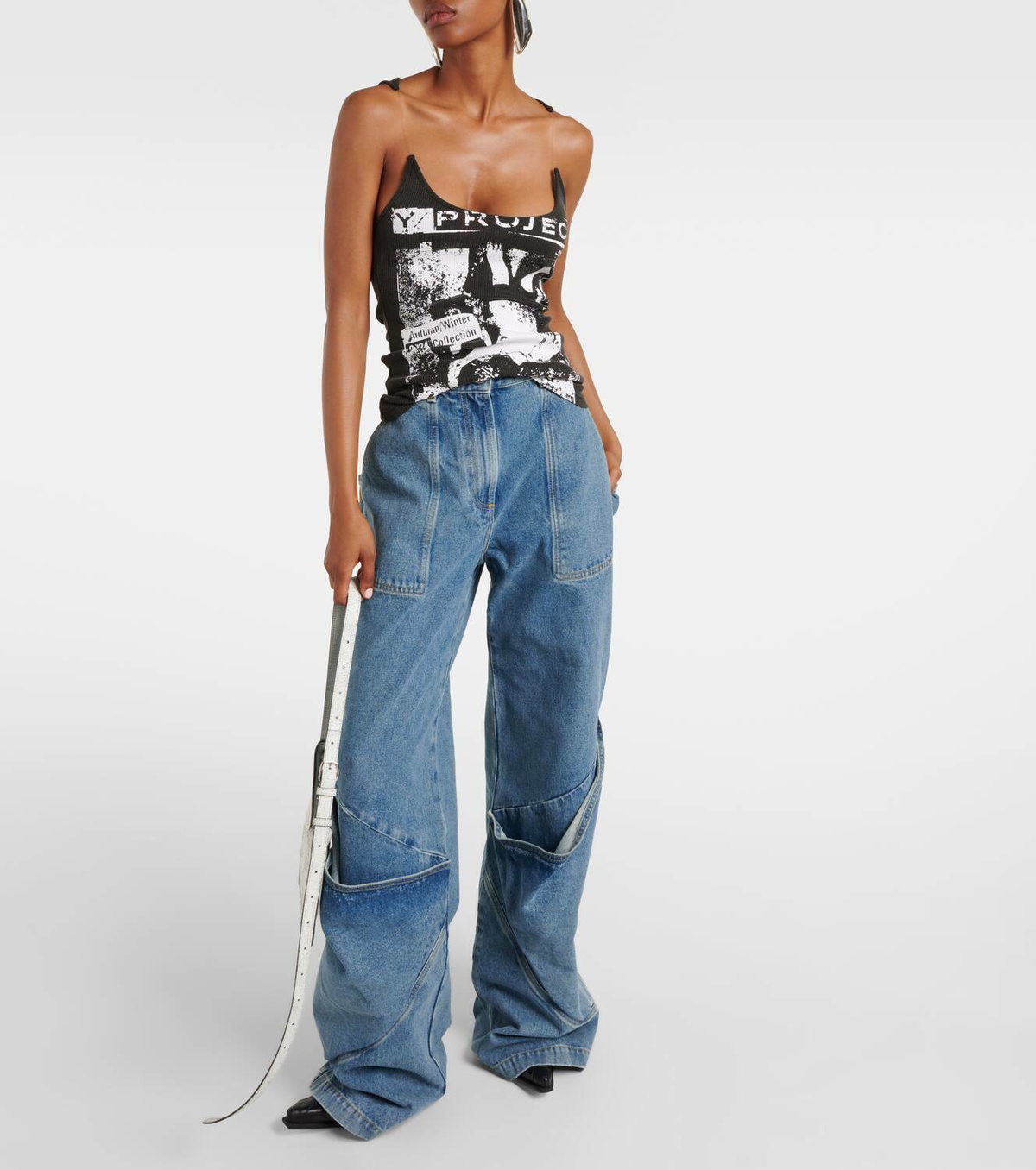 Y/Project Printed cotton jersey tank top