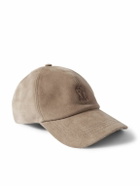 Brunello Cucinelli - Leather-Trimmed Suede Baseball Cap - Brown