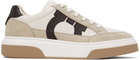 Ferragamo Beige Low Top Gancini Ornament Sneakers