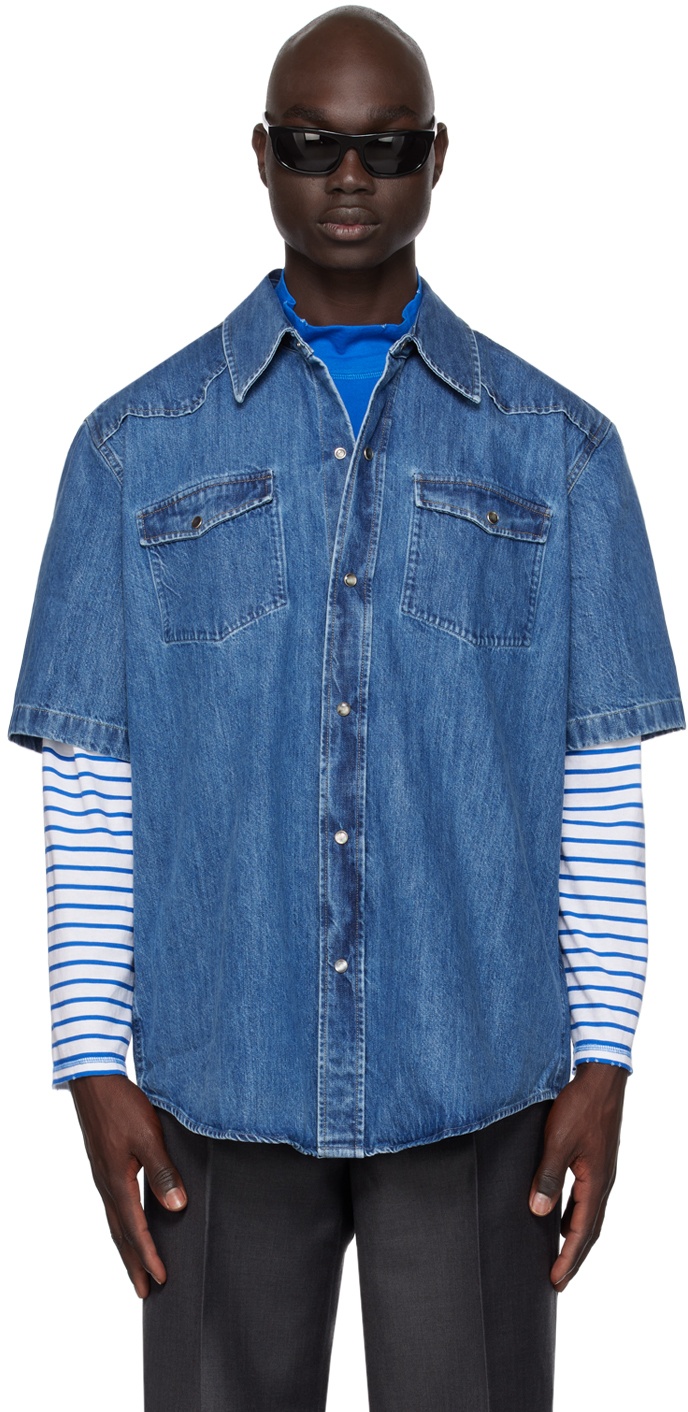 Our Legacy Blue Frontier Denim Shirt Our Legacy