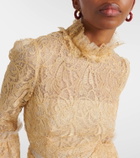 Costarellos Ruched lace gown