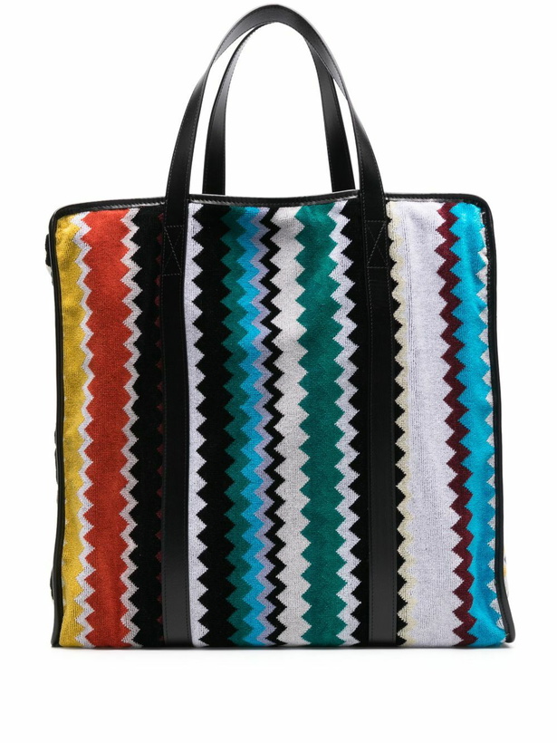 Photo: Missoni Home Black Zigzag Towelled Tote Bag