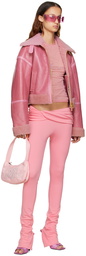 Blumarine Pink Draped Leggings