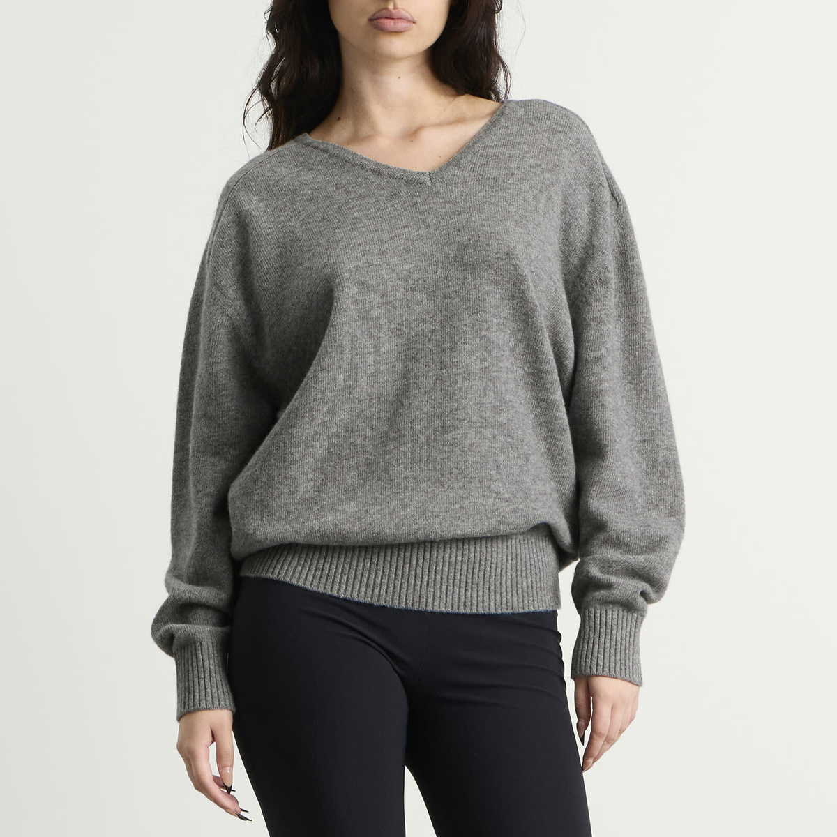 Nothing Written Women's Carna V-Neck Pullover in Gray