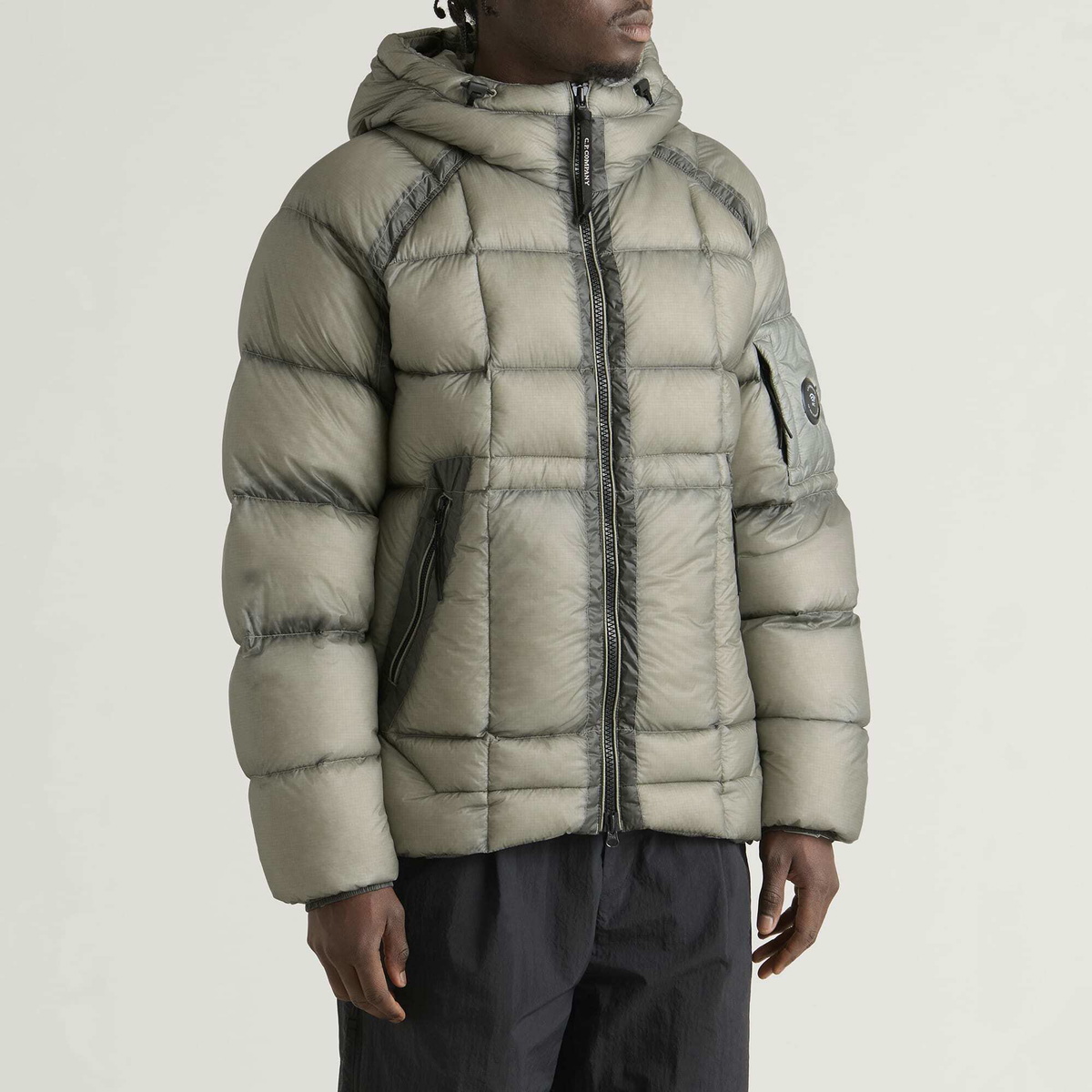 C.P. Company Men's DD-Shell Hooded Down Jacket in Flint Grey
