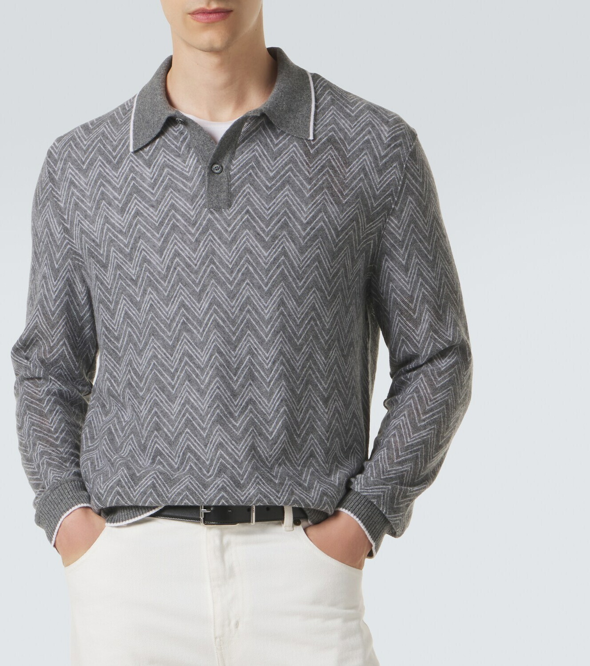 Missoni Zigzag cashmere polo sweater