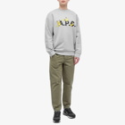 A.P.C. Men's x Pokémon Pikachu Crew Sweater in Heathered Light Grey