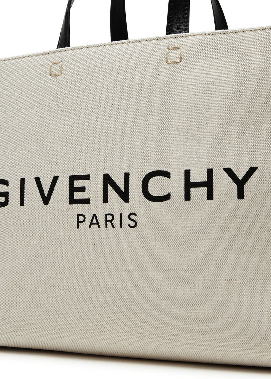 【GIVENCHY】Logo Canvas Large トートバッグ Givenchy G-Tote Medium Logo Canvas bag - Beige - One Size