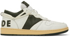 Rhude SSENSE Exclusive White & Green Rhecess Low Sneakers