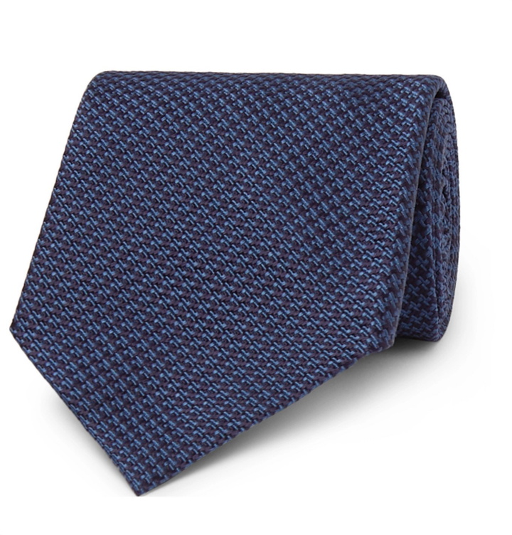 Photo: TOM FORD - 8cm Houndstooth Silk-Jacquard Tie - Blue