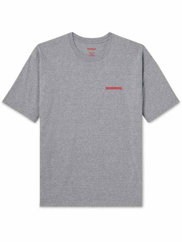 Photo: Neighborhood - Logo-Print Cotton-Jersey T-Shirt - Gray