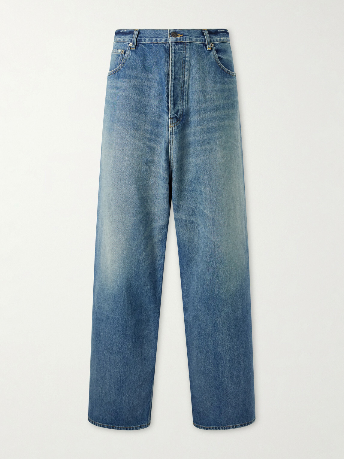 Balenciaga - Wide-Leg Distressed Jeans - Blue