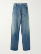 Balenciaga - Wide-Leg Distressed Jeans - Blue