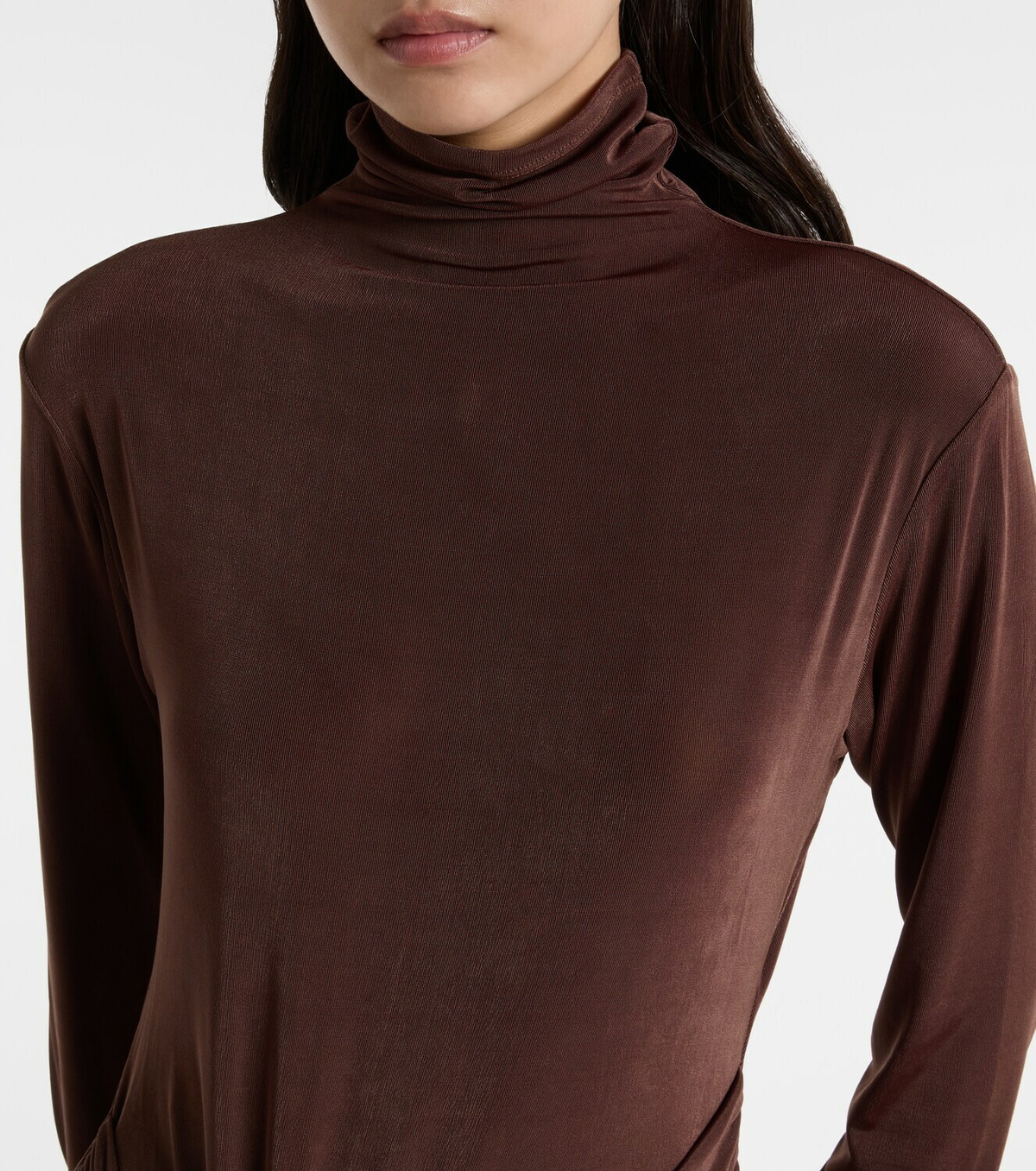 Xu Zhi Gathered turtleneck maxi dress Xu Zhi