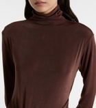 Xu Zhi Gathered turtleneck maxi dress