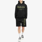 Alexander McQueen Men's Graffiti Logo Sweat Shorts in Black/Khaki