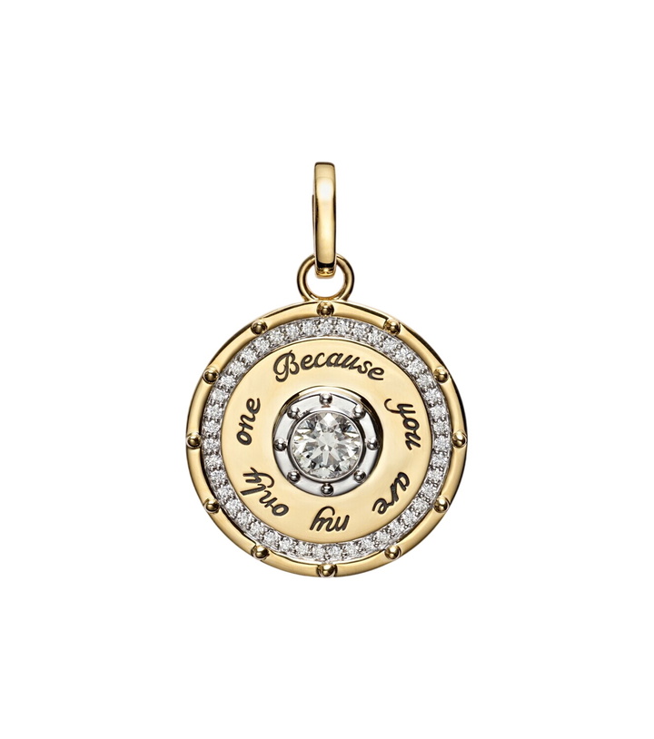 Photo: FoundRae True Love Lovestruck Commitment Medium 18kt gold pendant with diamonds