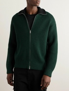 Jil Sander - Double-Faced Ribbed Wool and Cashmere-Blend Zip-Up Sweater - Green