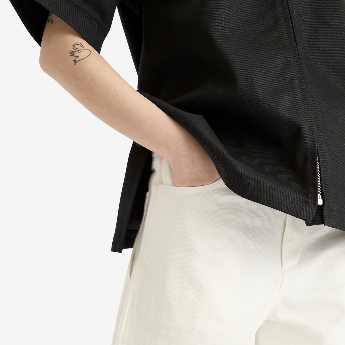 Jil Sander Women's Cargo Denim Shorts in Porcelain
