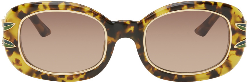 Casablanca Gold & Brown Laurel Sunglasses