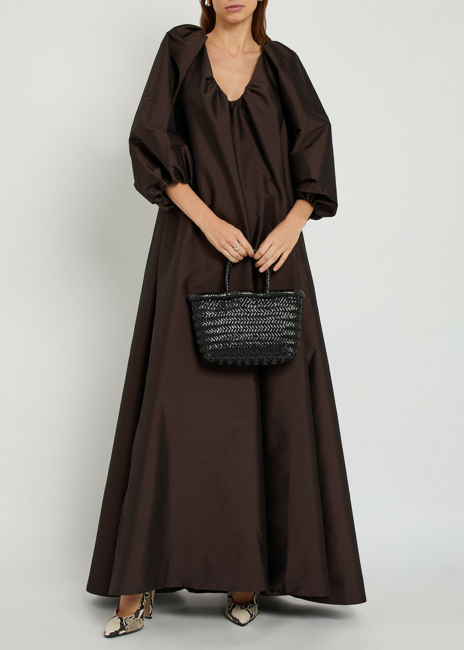 Bernadette George Stretch-taffeta Maxi Dress Dark Brown