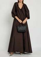 Bernadette George Stretch-taffeta Maxi Dress Dark Brown