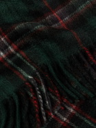 CELINE - Fringed Checked Cashmere Scarf