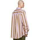 Marni Purple and Brown Degrade Stripe Shirt